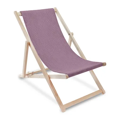 Image de Dreamroots Chaise longue pliante en bois, jusqu'à 130 kg, Chaise longue pliante avec dossier inclinable en 3 positions, Lincoln Plum Smoothie