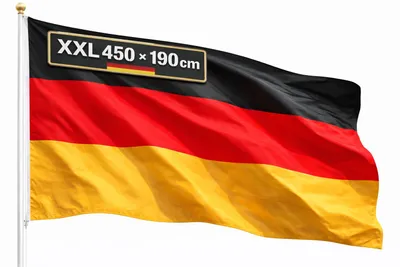 Zdjęcie produktu dla Flaga Niemiec XXL 450 x 190 cm – wyjątkowo duża flaga na Mistrzostwa Świata 2026, gadżet kibica z metalowymi oczkami, Mistrzostwa Świata