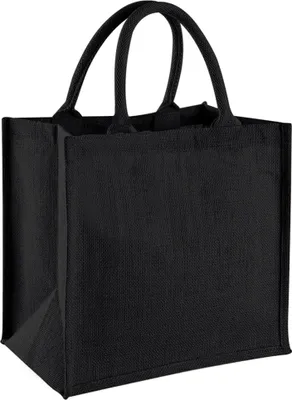 Obrázok produktu pre Westford Mill jutová taška / nákupná taška z juty, 14 litrov BC2792 (jedna veľkosť) (čierna/čierna)