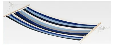 Produktbild von Hängematte mit Querstange, Holzstange 200 x 100 cm bis 120 kg, 70% Baumwolle / 30% Polyester