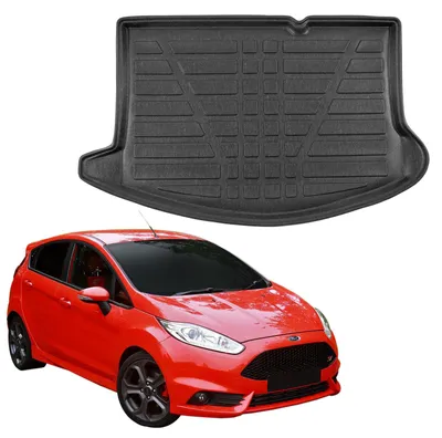 Produktbild von SCOUTT | Kofferraumwanne Laderaumwanne Kompatibel mit Ford Fiesta 2008-2017, mit Hoher Rand, Kofferraum-Schutzmatte, Geriffelt, Aufrollbar, Schwarz