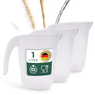3 Messbecher 1 L transparent mit g/ml Skala