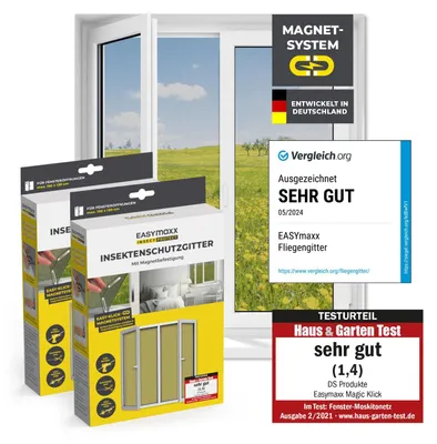 Produktbild von EASYmaxx Fliegengitter für Fenster mit Magic Click | Moskitonetz individuell zus