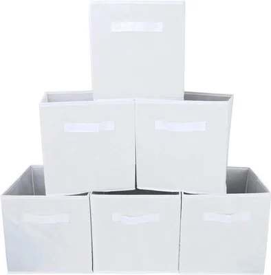 Immagine prodotto di Sistema di organizzazione per l'ufficio e il giardino a forma di cubo bianco, composto da 6 elementi.