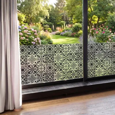 Obrázek produktu pro AZULEJOS fólie na ochranu soukromí – samolepicí okenní fólie na okna a sprchové dveře – 40 x 100 cm