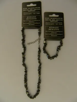 Produktbild von 1 Kette + 1 Armband, Hämatit, Halbedelstein Sternzeichen Horoskop Ketten Armbänder