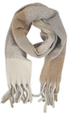 Produktbild von styleBREAKER Damen Webschal mit Karomuster | Kuscheliger Winterschal mit langen Fransen | Weiches Schultertuch 50 x 190 cm | Oversize Stola warm & pflegeleicht