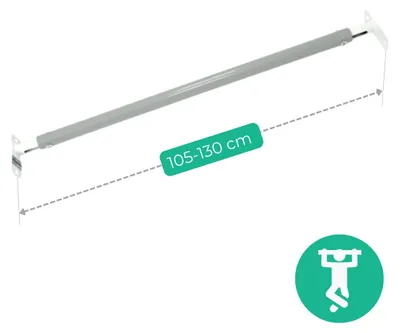 Zdjęcie produktu dla Drążek Do Podciągania Gamma 105-130 Cm Biało-Czarny