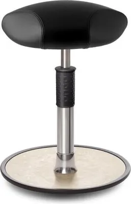 Produktbild von Sitz- Stehhocker Free Regular Triangel Boxmark Leder schwarz chrom /creme.