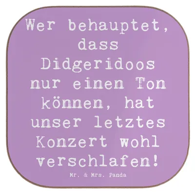 Produktbild von Mr. & Mrs. Panda Tischuntersetzer Spruch Didgeridoo Konzert - Lavendeltraum - Geschenk, Lernen, Coaster, Tischschoner, Tassenuntersetzer, traditionell, Australien, Musik