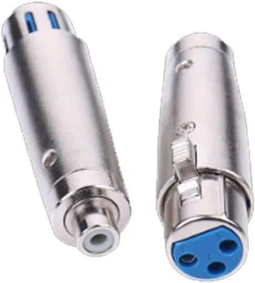 Zdjęcie produktu dla Zestaw 2 sztuk adapterów XLR-RCA, 3-pinowe złącze XLR żeńskie na złącze RCA żeńskie do połączenia mikrofonu audio