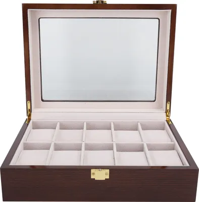 Produktbild von Wachkastenorganisator Dislpay Delicate Holz 10 Gitter Luxuskoffer Schmuckausstellung Aufbewahrung