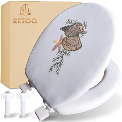 Produktbild von Toilettendeckel WC-Sitz Toilettensitz Bedruckter weicher Universal Beschlägen Klodeckel 17" Toilettenbrille Einfache Montage und Reinigung Retoo