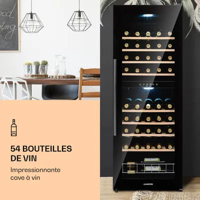 Image de Klarstein Cave a Vin, Réfrigérateur à Vin sur Pieds avec Porte en Verre, Cave à Vin de Vieillissement, Prosecco, Bière, Ecran Tactile, Réfrigérateur Bar, Frigo, Protection UV, 5-18°C, 77 Bouteilles