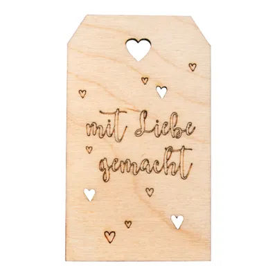 Zdjęcie produktu dla Rayher 63048505 Rayher Geschenkanhänger natur Holz "mit Liebe gemacht"