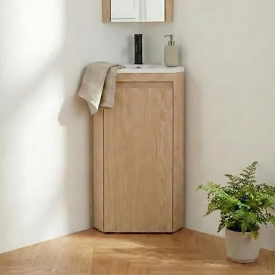 Image de Ensemble lave-mains SORRENTO d'angle sur pieds avec robinet noir