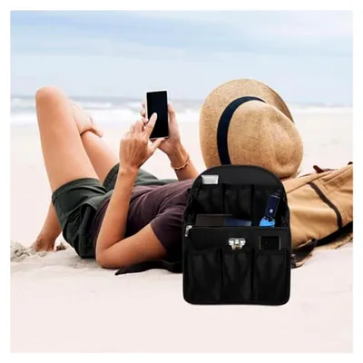 Produktbild von Rucksack-Organizer aus leichtem Nylon mit Multifunktionstaschen für Herren und Damen als Zubehör für Schule und Reisen