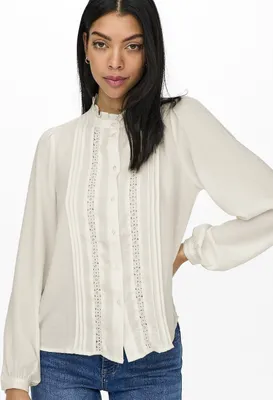 Produktbild von JDY Bluse Spitze Rüschen Langarm voluminöser Armschnitt Größe: 38