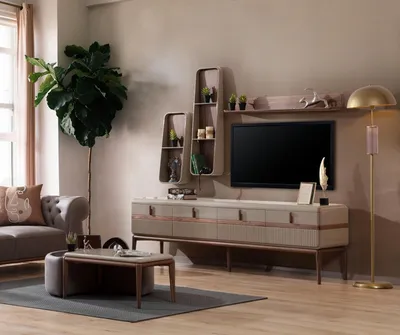 Immagine prodotto di Tavola bassa RTV di design Scaffali Mobili in legno per soggiorni eleganti