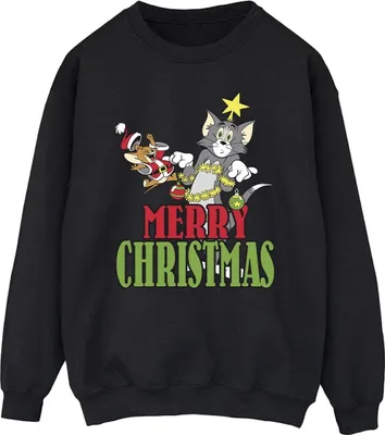 Zdjęcie produktu dla Bluza męska Tom And Jerry – „Merry Christmas Baubles” BI47125 (S) (czarna)