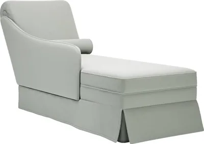 Produktbild von Möbel Chaiselongue mit Nackenrolle und Rechter Armlehne Hellgrau Samt - Recamieren 4009782