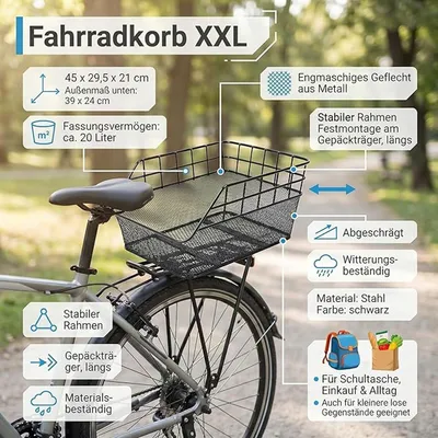 Produktbild von VDP - Fahrradkorb XXL (EAST_BJB-461) BJB-461