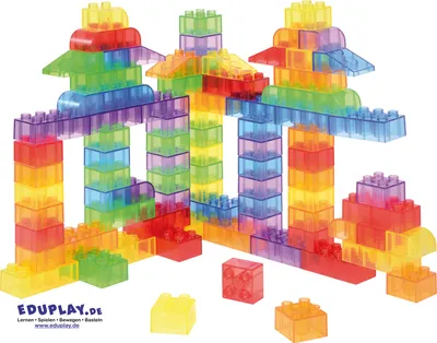 Immagine prodotto di EDUPLAY 120574 Blocchi da costruzione trasparenti, plastica, trasparenti, 90 pezzi (1 set)