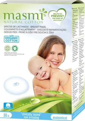 Produktbild von Masmi  Stilleinlagen 30er Packung 100%  Baumwolle Hypoallergen free from