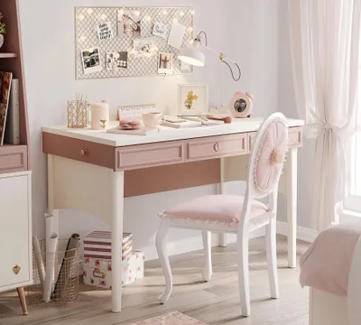 Produktbild von Schreibtisch ELEGANCE 117x63 cm mit Schubladen, flexiblem Stiftfach und Haken