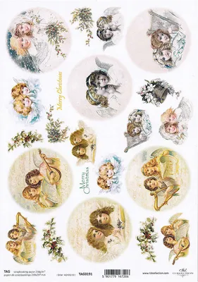 Image de ITD COLLECTION 21x29cm A4 recto Scrapbooking Craft Papier 250g - TAG0191 Ange Noël