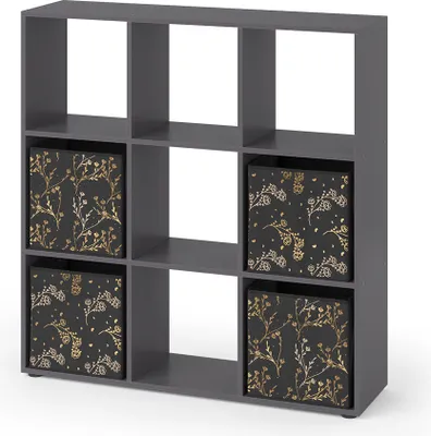 Obrázek produktu pro Dělicí stěna Vicco Nove Černá 104 x 108 cm se 4 skládacími boxy opt.2, Model 37944
