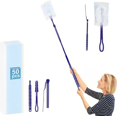Produktbild von Staubwedel 50 Stücke, Teleskopstiel, Mikrofaser, für Haushalt