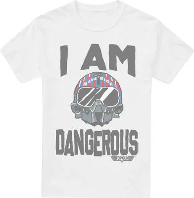 Image de Top Gun - "I Am Dangerous" T-shirt pour homme TV7038 (XXL) (Blanc)