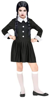Zdjęcie produktu dla Kostium dziecięcy Dark Girl - Kostium na Halloween | Czarny Biały Rozmiar: 128