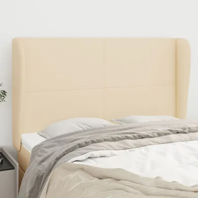 Produktbild von Cloris Designermöbel Kopfteil mit Ohren Creme 147x23x118/128 cm Stoff 2024 Neu