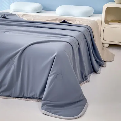 Produktbild von Decke 150x200cm Sommer Kühldecke Selbstkühlende Doppelseitig Superweicher Kuscheldecke Schlafdecke Babydecke Sofadecke Reisedecke, Blau