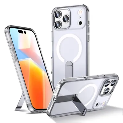 Image de Étui Hybrid Armor X pour iPhone 17 Pro avec support, compatible MagSafe - Transparent