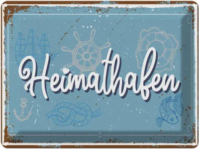 Produktbild von vianmo Blechschild 30x40 cm Heimathafen Dekoration