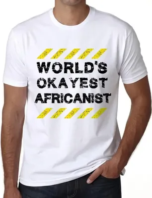 Produktbild von Herren Grafik T-Shirt Der beste Afrikanist der Welt – Worlds Okayest Africanist – Öko-Verantwortlich Vintage Jahrgang Kurzarm Lustige Druck Geburtstag