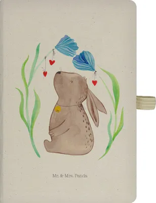 Produktbild von Mr. & Mrs. Panda Journal Hase Blume - Transparent - Geschenk, Ostern, Geburtstag, notizbuch, Kladde, Adressbuch, Skizzenbuch, Kindergeburtstag, Kaninchen, Reisetagebuch