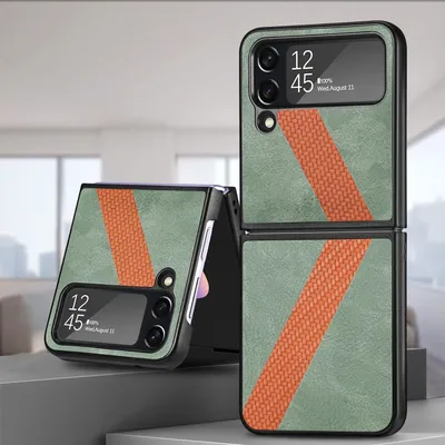 Produktbild von Für Samsung Galaxy Z Flip4 5G Kunstleder / L-Muster Handy Tasche Etuis Hülle Neu