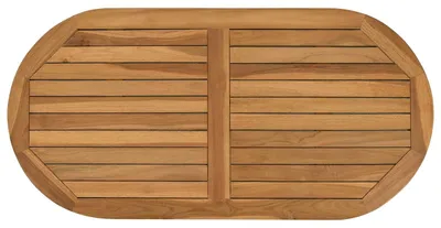 Produktbild von vidaXL Tischplatte Oval Massives Teakholz Natur