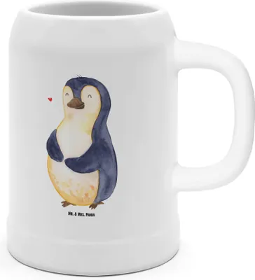Produktbild von Mr. & Mrs. Panda Humpen Pinguin Diät - Weiß - Geschenk, Bier Seidel, Motivation, Steinkrug, Tonkrug, Krug, Pinguine, Abnehmen, Selbstliebe