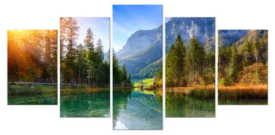 Image de LUMASOUL Tableau sur toile, motif forêt, tableaux muraux avec cadre en bois Tableau Mural pour Salon & Chambre, avec plantes, 100 x 50 cm
