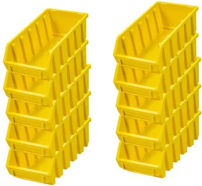 Produktbild von SuperSparSet 10x Sichtlagerbox 2L | HxBxT 7,5x11,6x21,2cm | Polypropylen | Gelb