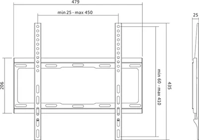 Productafbeelding van LogiLink TV-wandhouder, geschikt voor schermen van 32–55 inch, vast, tot 40 kg, zwart
