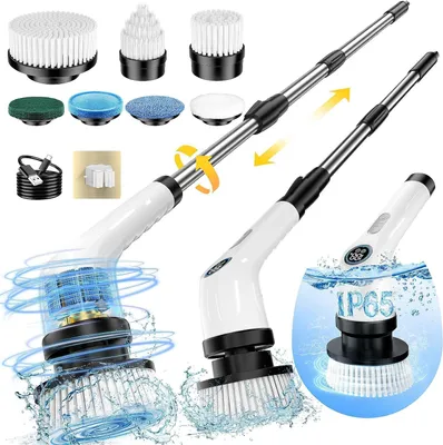 Produktbild von Elektrische Reinigungsbürste Haushalt, Akku Reinigungsbürste, Putzbürste Elektrisch Bad, Elektrische Reinigungsbürste, Spin Power Scrubber