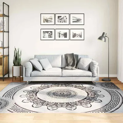 Produktbild von vidaXL Teppich Waschbar 160x230 cm Schwarz und Grau