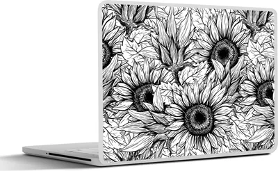 Produktbild von MuchoWow® Laptop Aufkleber Sticker Cover Blumen - Sonnenblume - Muster 25x18 cm - Laptop-Deko