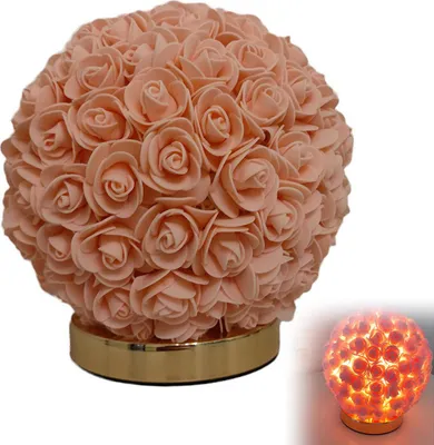 Produktbild von Rosen lampe, Romantische Rosen-Tischlampe, 20 cm, LED, USB-Anschluss, 3-Farbmodi,  für Schlafzimmer und Wohnzimmer